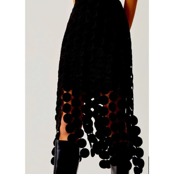 Commense Black Circle Laser Cut Double Layered Skirt - M - Picture 5 of 5